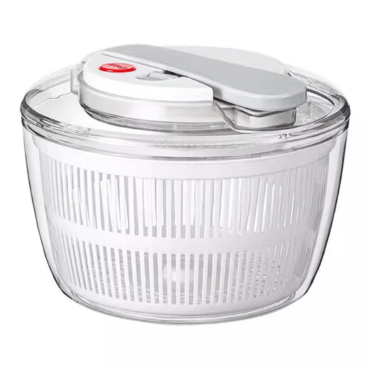 ASCOR vegetable push-type dehydrator, salad spinner, vegetable basin, water drainer, manual fruit washing and dehydration artifact, medium size 3L white, quick water spin, vegetable washing and decontamination