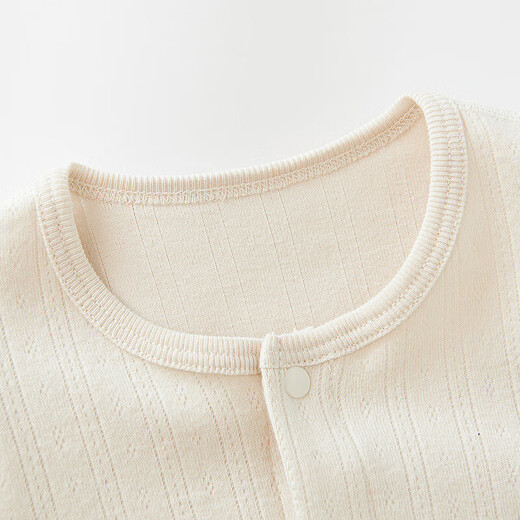 童泰（TONGTAI）女宝连体春秋婴儿衣服儿童家居哈衣爬服TS43J064-DS米白90cm