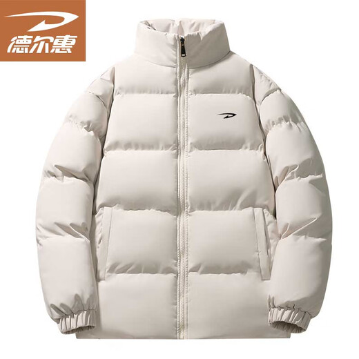 Delhui cotton coat men's autumn and winter cotton coat men's bread coat long-sleeved coat jacket warm stand-up collar top black XL