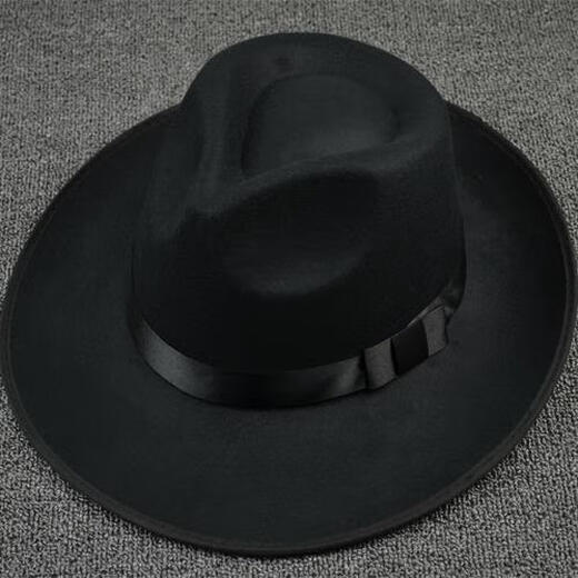 Yaochao Xu Wenqiang's same style hat, fashionable and versatile British jazz hat stage Michael Jackson hat for men, black cover style, adult style (56-58cm)