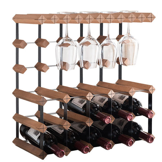 Cat Wine Rack Solid Wood Wine Glass Rack Ornament Wine Red Wine Upside Down Light Luxury Household Red Wine Rack Storage Rack Goblet Rack 5X4 Grid 300mm Depth (Sapele Wood)