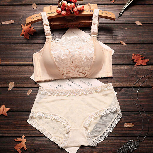 Modal red underwear set for the year of birth, anti-exposure and side breasts new underwear, women's anti-sagging push-up bra without rims, pink, single piece, 6XL 34/75 size, thick 3cm