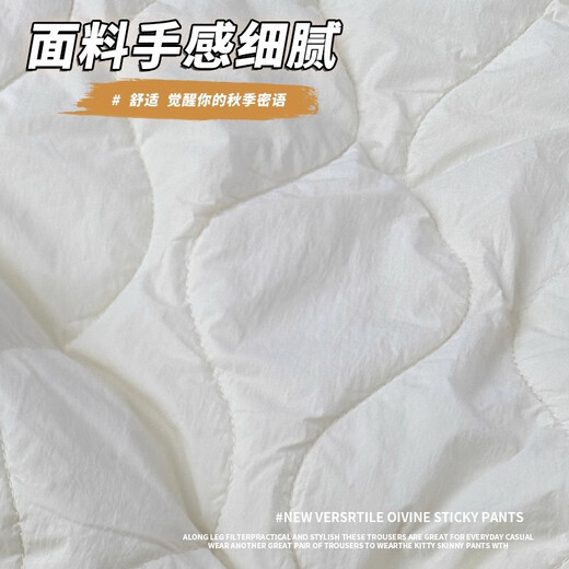 Women's winter new style velvet trousers 2025 down cotton trousers loose slimming outer wear warm trousers thickened trousers white warm plus velvet upgraded model M recommended 96-110Jin Jin equals 0.5 kg