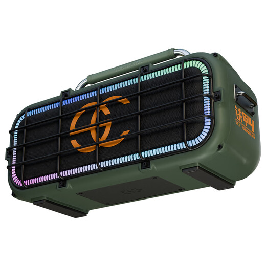 Songchuan International SC2-205 professional high-power performance karaoke audio sound card live broadcast karaoke outdoor trolley Bluetooth large speaker SC3-204 (dual 4-inch portable audio military green) + wireless microphone