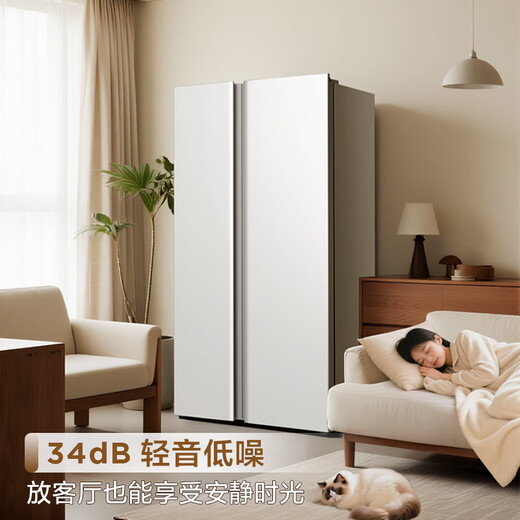 TCL 645L side-by-side refrigerator, ultra-large capacity, large-freezer refrigerator, dual-purity dual-cycle air-cooled, frost-free, first-class energy efficiency household refrigerator R645V5-S national subsidy