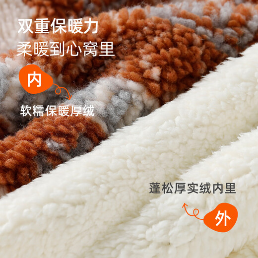 Yishuang'er baby jumpsuit plus velvet to keep warm, autumn and winter newborn baby New Year's greetings clothing, thickened hooded outing cotton clothing, winter clothing, brown velvet cookies 73cm