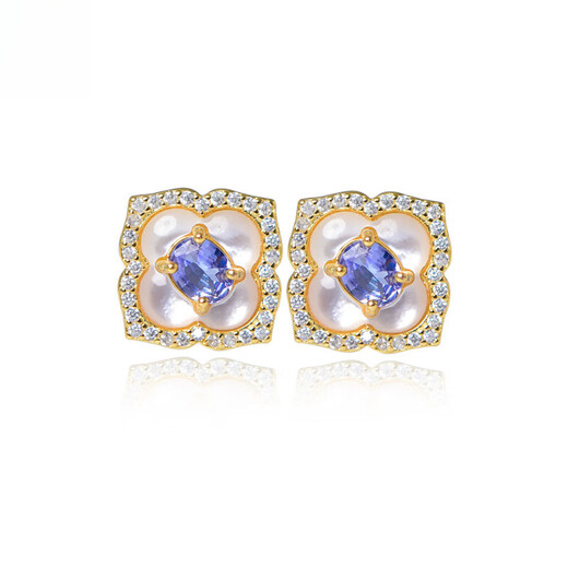 Xidian Tanzanite Earrings Women's s925 Silver National Trend Earrings East China Sea Crystal Autumn and Winter New Chinese Style Earrings Metaphysical Earrings 01#s925 Silver Tanzanite Earrings