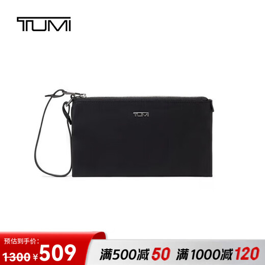 TUMI JD Outlet VOYAGEUR women's high-end fashion clutch black with smoke gun color