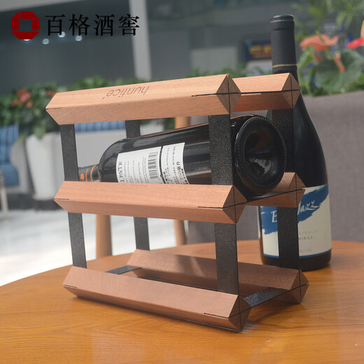 The middle shopkeeper's light luxury red wine rack and wine storage. Diamond-shaped sapele wood wine rack. Simple and modern 100-grid wine cellar design. 4X4 grid square-235mm-sapele wood.