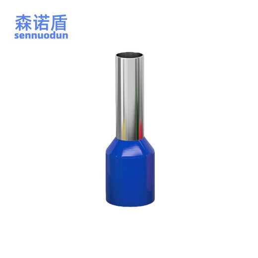Sennuodun bornier tubulaire pré-isolé terminal cuivre pressé à froid terminal fil connecteur VE fil nez broche type cuivre nez 1.0 carré bleu VE1010/1000 pièces/pack