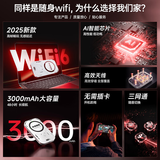 Cáscara de coco wifi portátil móvil inalámbrico wifi6 sin tarjeta sin necesidad de prealmacenamiento 4G/5G conveniente móvil ilimitado Red Unicom Telecom tráfico general enrutador wifi portátil 5Ghz versión insignia velocidad 6999 + prueba gratuita de tráfico