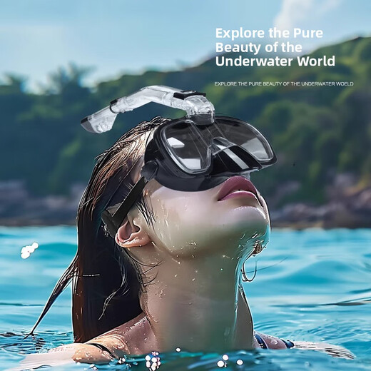 oeny干式潜水全面罩浮潜面罩水肺镜游泳面镜三宝成人水下眼镜可呼 [免咬嘴-鼻呼吸式-S号脸小女生]