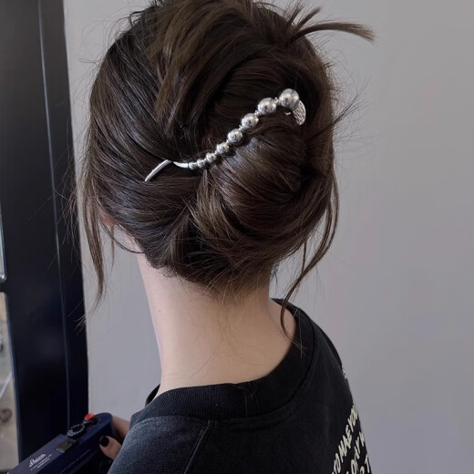 Two lifetimes ins simple and cold hair clip frog clip high-end feel back head hair twist clip large headdress hair card silver