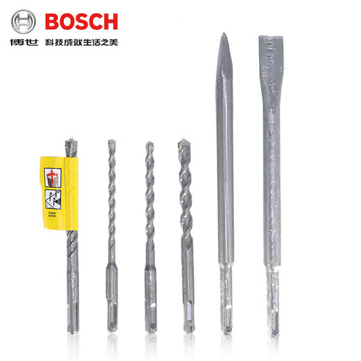Bosch (BOSCH) electric hammer 6-piece set small blue volume hardware tools two-pit two-slot electric hammer drill bit chisel 5 series four-edged Bosch four-pit masonry mixed set (6 pieces)