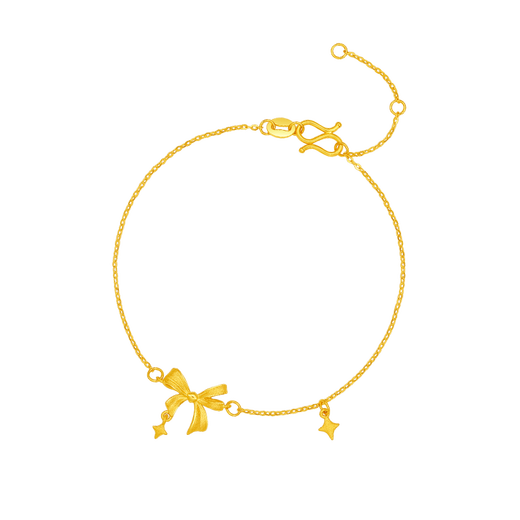 Saturday Blessing Gold Bracelet Actress Dream Girl Heart Pure Gold Priced at 999 A0711999 Approximately 2.11g 16+3cm Gift
