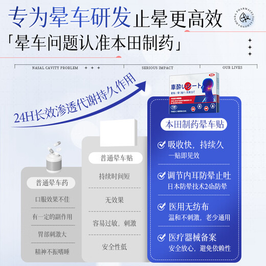 Honda Pharmaceutical motion sickness patches for children and the elderly, motion sickness artifact, motion sickness ointment for vomiting, 30 patches for severe motion sickness, seasickness and airsickness