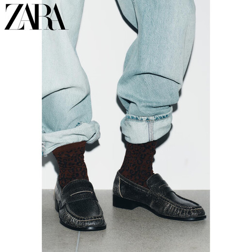 ZARA2025 Winter New Women's Animal Print Jacquard Socks 3739002 700 Official Authentic Brown M L (28-30 c)