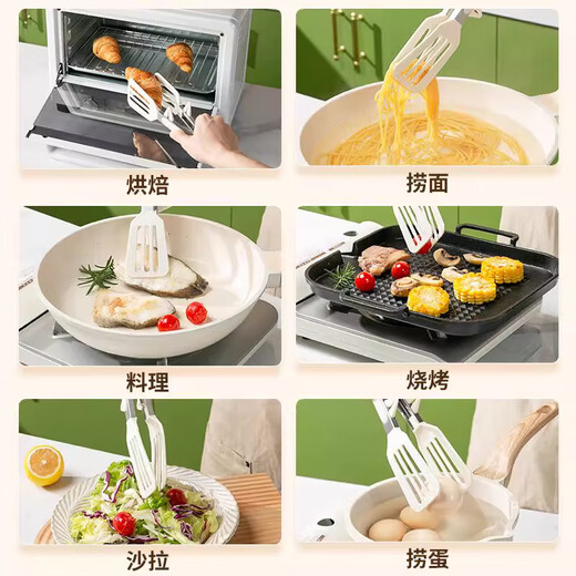 OIMG German stainless steel thickened spatula Kitchen range hood volute cleaning Refrigerator de-icing shovel wall multi-functional artifact Silicone food clip cream white can be used as a frying spatula