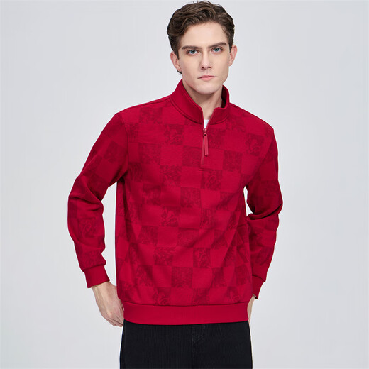 Septwolves 7A Antibacterial Far Red Fever Sweater Men's Winter Warmth New Year's Red Men's Top Big Red XL