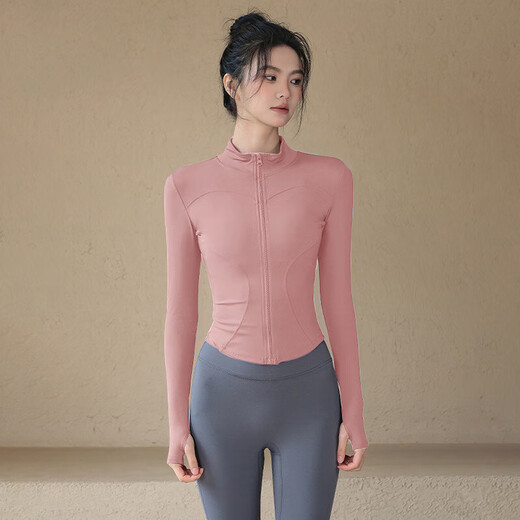 COZOK Cycling and Running Sports Jacket Women's Autumn and Winter Quick-Drying Yoga Wear Tops Fitness Wear Pilates Training Wear Long Sleeve Black - Waist Slimming S