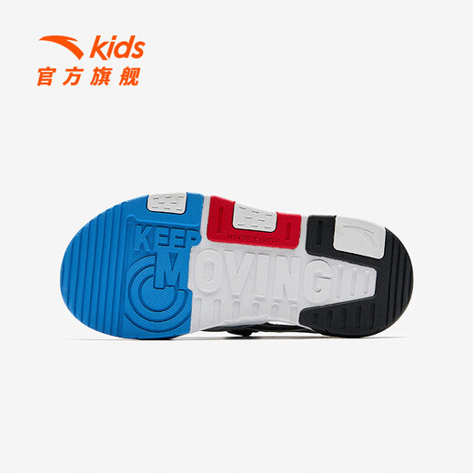 Anta children's sandals, men's and women's shoes, 25-year summer Rubik's Cube sandals, outdoor comfortable open-toe Velcro beach shoes, men's black/silver/classic red-3 36, foot length about 23cm