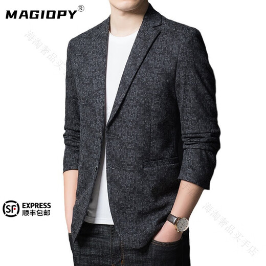MAGIOPY luxury high-end brand casual suit jacket for men spring and autumn new business young and middle-aged suit men's single suit top black gray high-end gift box M 170 high-end gift box