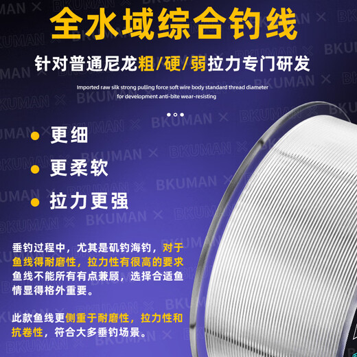 Imported authentic raw silk nylon line main line sub-line fishing line super soft and wear-resistant sea pole fishing platform fishing imported Dong raw silk 500 meters transparent color No. 2.5 soft and wear-resistant