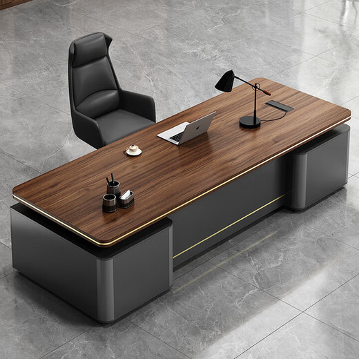 Desk Boss Desk Simple Modern Double Cabinet Mobile Cabinet Office Manager President Desk and Chair Combination Desk 1.8*0.8 Meter Boss Desk (Installation Included)