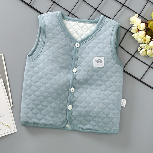 Sophie Bear children's pure cotton vest baby warm spring autumn winter thickened baby vest boys and girls thickened quilted vest BT apricot 80 size