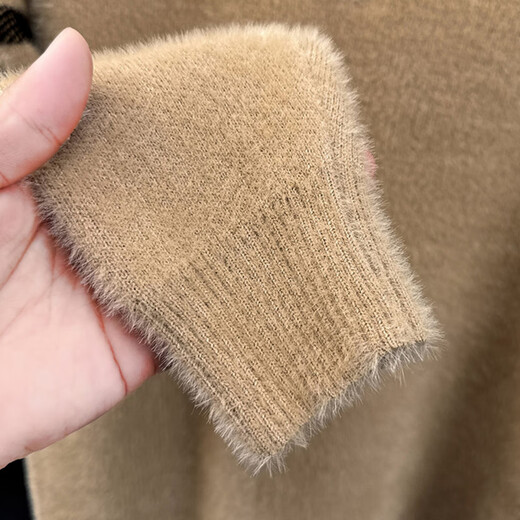 Hengyuanxiang half-zip turnable turtleneck sweater for men, British style, thickened and warm, mink velvet casual woolen sweater for men, camel color 61105 HPN 2XL 180 Recommended 150-160Jin Jin is equal to 0.5kg