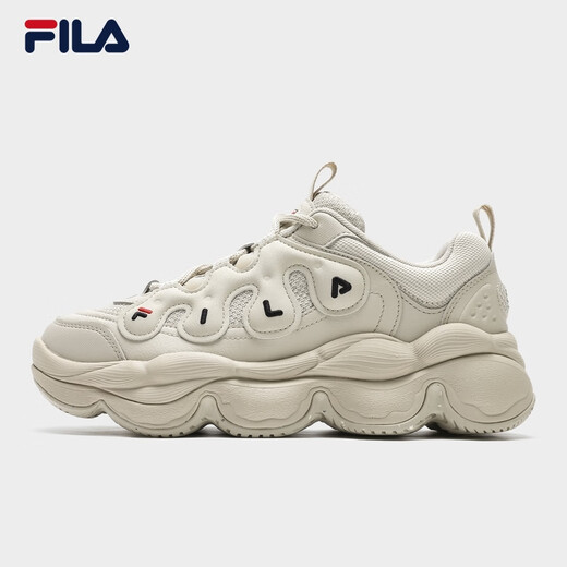 FILA Yang Mi's same style official pea shoes women's shoes dad shoes sports shoes winter new sports and casual shoes oatmeal brown-OM 37.5