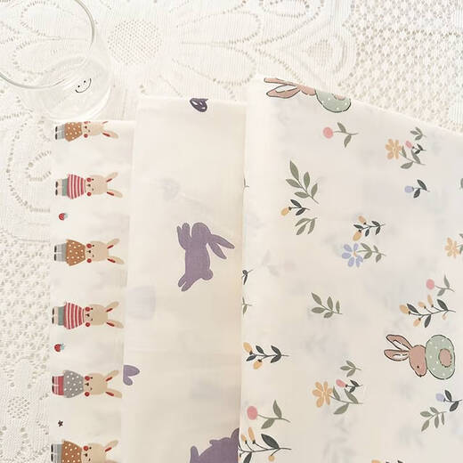 Fantasy pure cotton twill fabric, Xinjiang long-staple cotton bed sheet, quilt cover, baby blanket, cartoon floral baby cotton cloth, mushroom dog, half a meter price