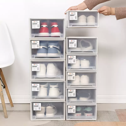 Yusenyi Thickened Shoe Box Drawer-Type Plastic Free Combination Men's and Women's Shoe Storage Box Transparent Dustproof Organizing Box No Assembly 6 Pack Cost-Effective Package Width x Depth (Length) x Height 32x30.6x15cm 32 pcs 32x30.6x15cm