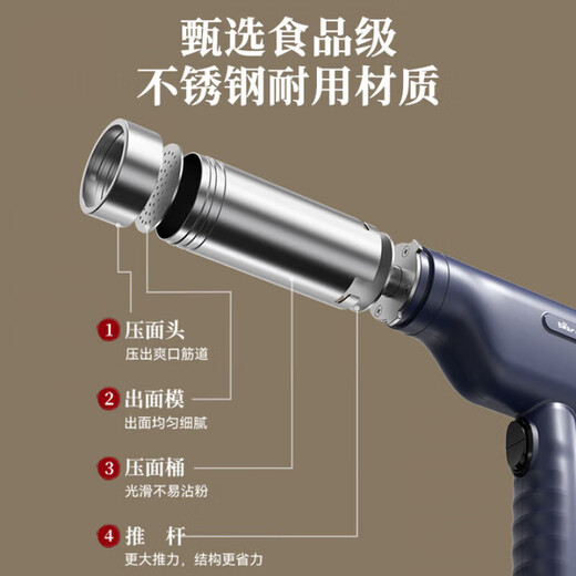 KDISV German brand noodle machine household noodle machine fully automatic noodle rolling machine wireless handheld charging dough machine electric upgraded model blue cleaning brush + enema + scraper + measuring cup wireless portable noodle machine - fast charge and long battery life