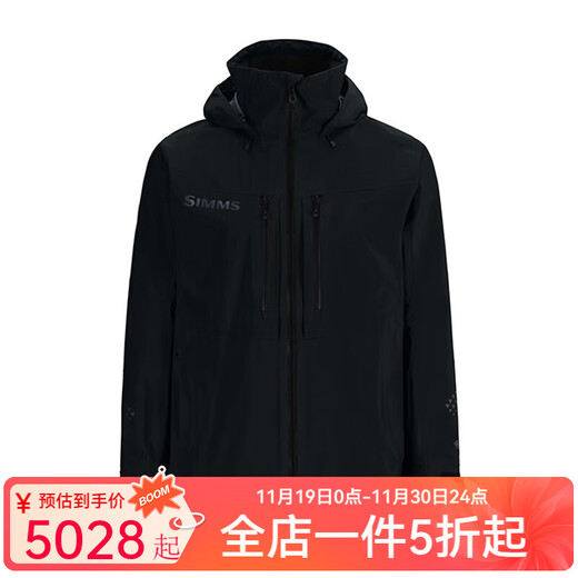 SIMMS 25 Challenger Jackets and Jacket Pants Windproof and Rainproof Fishing Suit Luya Jackets Wading Pants Men 25 Jackets PG-13862 Black XS