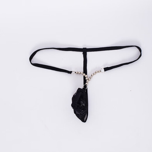Specially designed for sexy underwear, sexy men's thong, low-waisted hollow lace pouch sexy underwear, black, one size fits all
