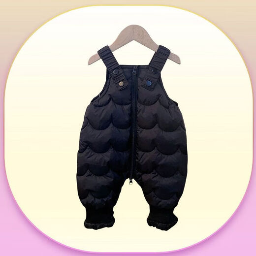 Aigechen baby down overalls new national standard 90 white duck down overalls winter male and female baby jumpsuits baby pull black one size 73