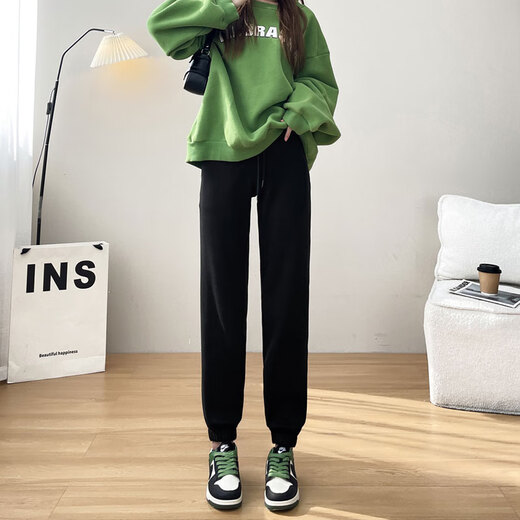 Ceium Kifmim special long pants for tall women, extra long winter warm plus velvet thickened sweatpants, loose legged casual pants, 100cm long, caramel color, polar fleece bloomers, M