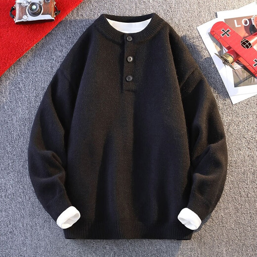 Xiaohongshu's popular red sweater men's autumn and winter round neck zodiac year sweater Henry collar with soft waxy thickening WE6313 light gray M105Jin Jin is equal to 0.5 kg or less, one size fits all