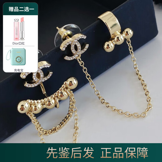香奈儿（Chanel） 经典双C珍珠耳环 女士耳钉 女款 耳饰 送女友妈妈 节日 生日礼物 黄金链条AB7789-B07488-NG677