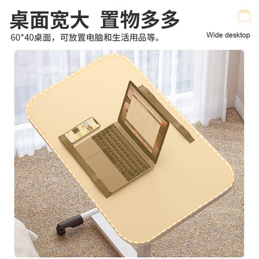Desk, computer table, study table, lift table, bed table, office desk, simple folding small table, half tray, single rail, black 80*40cm