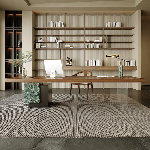 Aosenming simple solid wood boss desk high-end office president desk fashionable desk executive desk computer desk customization 140*70*75*5cm ash wood