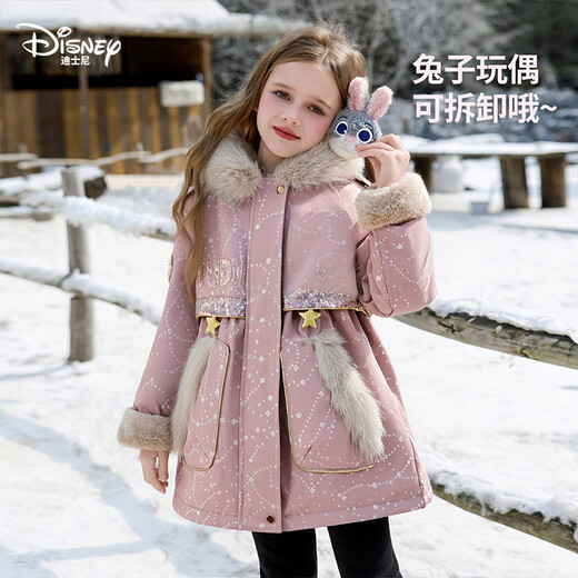 Disney Baby Girls Jacket Autumn and Winter 2026 New Children's Zootopia Hooded Jacket Thickened Children's Clothes Cotton Clothes