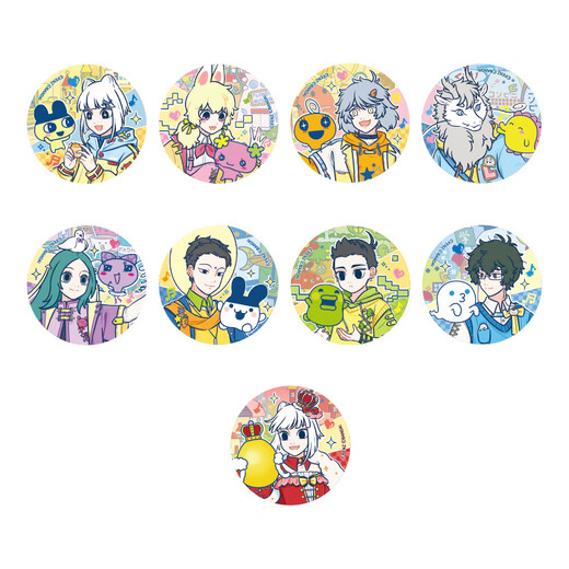 Inhuman Zaito Magoko co-branded tinplate badge blind box double flash silver onion bar brooch animation peripheral trendy blind box single blind bag please take 8 pieces for the whole set