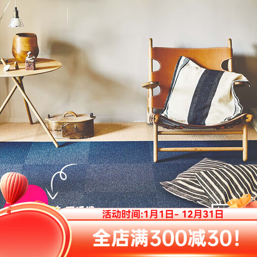 TOLI日本东理拼接地毯客厅ins卧室防滑自吸免胶无痕1cm厚40*40cm AK3501