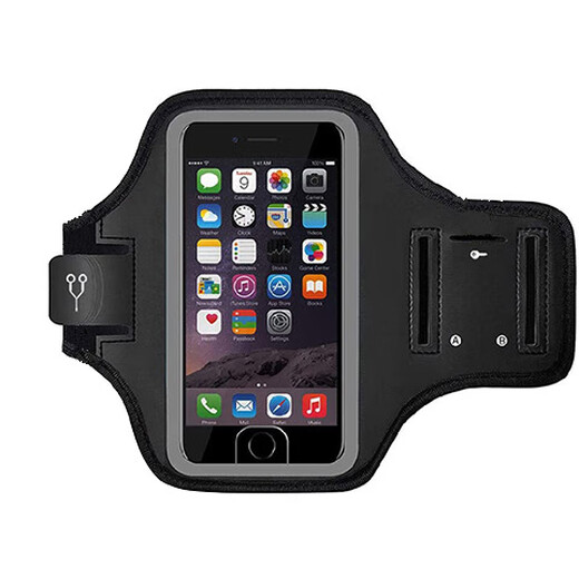 Outdoor sports mobile phone arm bag running arm strap multi-functional but water-resistant mobile phone touch screen mobile phone bag fitness for men and women blue reflective strip M (suitable for mobile phones within 6.2 inches)