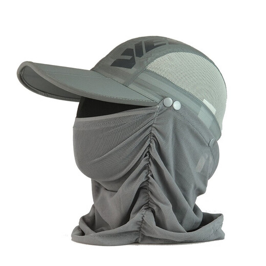 WE FLOWERWEFOX outdoor anti-snort fishing hat with mask scarf to cover face and neck breathable anti-mosquito hat blue