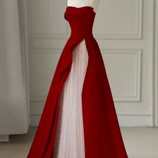 WXNT rotes Kleid 2024 Neues Sommer Light Luxury High-End Toast Clothes Braut bei Runaway Princess French Hosting Jahrestreffen 3291 2xl