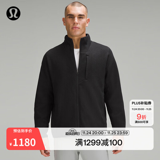 Lululemon丨Sojourn Men's Brushed Lined Knitted Jacket LM3EW9S Black/Black L