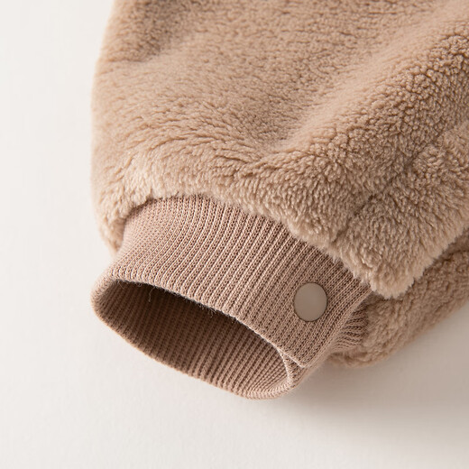 DAVE&BELLA children's jumpsuit for 100-day baby boy outing clothes, baby girl's rompers, baby pajamas, autumn and winter toddlers, milk coffee color 73cm (recommended height 66-73cm)